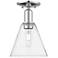 Arcadia Berkshire Glass 8"W Chrome Semi.Flush Mount w/ Seedy Shade
