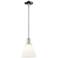 Arcadia Berkshire Glass 8"W Chrome Stem Pendant w/ Matte White Shade