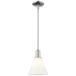 Arcadia Berkshire Glass 8"W Chrome Stem Pendant w/ Matte White Shade