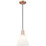 1_Arcadia Berkshire Glass 8"W Copper Cord Pendant w/ Matte White Shade