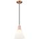 Arcadia Berkshire Glass 8"W Copper Cord Pendant w/ Matte White Shade