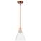 Arcadia Berkshire Glass 8"W Copper Stem Mini Pendant w/ Clear Shade