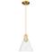 Arcadia Berkshire Glass 8"W Gold Cord Hung Mini Pendant w/ Clear Shade