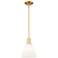 Arcadia Berkshire Glass 8"W Gold Stem Pendant w/ Matte White Shade
