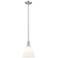 Arcadia Berkshire Glass 8"W Nickel Stem Pendant w/ Matte White Shade