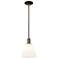Arcadia Berkshire Glass 8"W Oiled Bronze Stem Pendant w/ White Shade