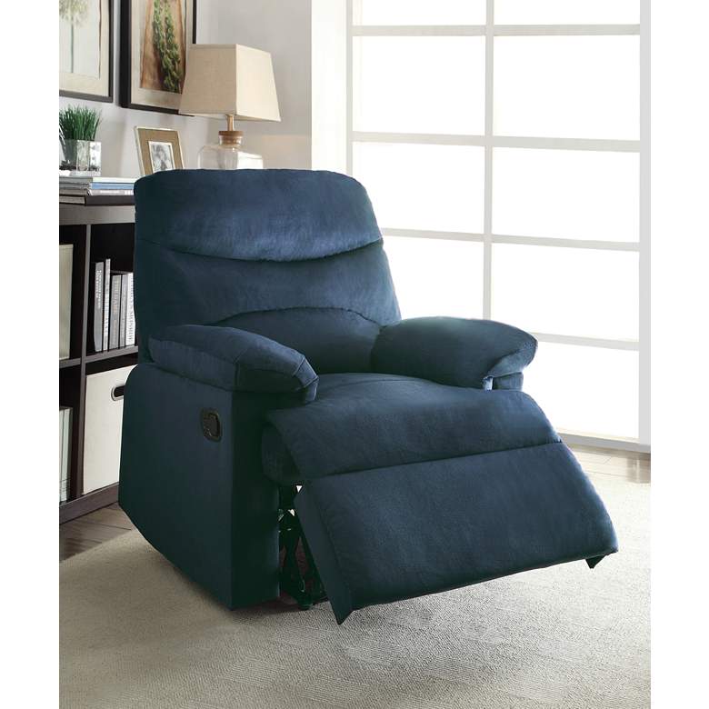 Image 1 Arcadia Blue Woven Fabric Adjustable Recliner