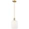 Arcadia Bridal Veil 8"W Bronze Cord Mini Pendant w/ Gloss White Shade