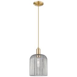 Arcadia Bridal Veil 8"W Bronze Cord Mini Pendant w/ Light Smoke Shade