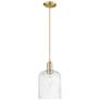Arcadia Bridal Veil 8"W Bronze Cord Mini Pendant w/ Seedy Shade