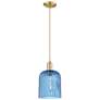 Arcadia Bridal Veil 8"W Bronze Cord Pendant w/ Princess Blue Shade