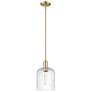 Arcadia Bridal Veil 8"W Bronze Stem Mini Pendant w/ Clear Shade