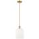 Arcadia Bridal Veil 8"W Bronze Stem Mini Pendant w/ Gloss White Shade