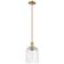 Arcadia Bridal Veil 8"W Bronze Stem Mini Pendant w/ Seedy Shade