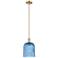 Arcadia Bridal Veil 8"W Bronze Stem Pendant w/ Princess Blue Shade