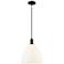 Arcadia Bristol 12"W Black Cord Hung Mini Pendant w/ Matte White Shade