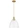 Arcadia Bristol 12"W Brushed Brass Cord Mini Pendant w/ Clear Shade
