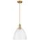 Arcadia Bristol 12"W Brushed Brass Cord Mini Pendant w/ Seedy Shade