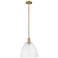 Arcadia Bristol 12"W Brushed Brass Stem Mini Pendant w/ Seedy Shade