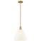 Arcadia Bristol 12"W Brushed Brass Stem Pendant w/ Matte White Shade