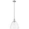 Arcadia Bristol 12"W Brushed Nickel Stem Mini Pendant w/ Clear Shade