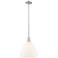 Arcadia Bristol 12"W Brushed Nickel Stem Pendant w/ Matte White Shade