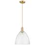 1_Arcadia Bristol 12"W Champagne Bronze Cord Mini Pendant w/ Seedy Shade