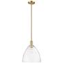 Arcadia Bristol 12"W Champagne Bronze Stem Mini Pendant w/ Clear Shade