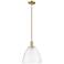 Arcadia Bristol 12"W Champagne Bronze Stem Mini Pendant w/ Clear Shade