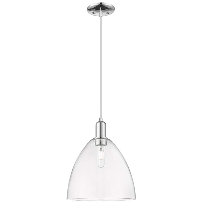Image 1 Arcadia Bristol 12"W Chrome Cord Hung Mini Pendant w/ Clear Shade