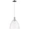 Arcadia Bristol 12"W Chrome Cord Hung Mini Pendant w/ Clear Shade