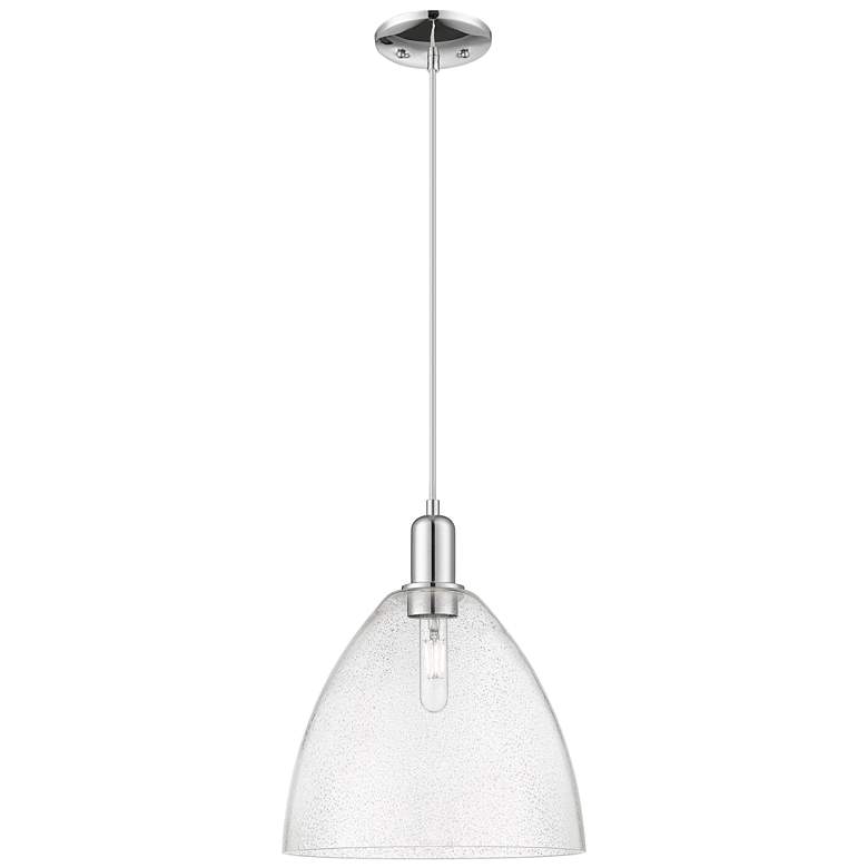 Image 1 Arcadia Bristol 12"W Chrome Cord Hung Mini Pendant w/ Seedy Shade