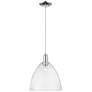 Arcadia Bristol 12"W Chrome Cord Hung Mini Pendant w/ Seedy Shade