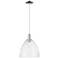 Arcadia Bristol 12"W Chrome Cord Hung Mini Pendant w/ Seedy Shade