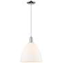 Arcadia Bristol 12"W Chrome Cord Mini Pendant w/ Matte White Shade