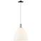 Arcadia Bristol 12"W Chrome Cord Mini Pendant w/ Matte White Shade