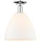 Arcadia Bristol 12"W Chrome Semi.Flush Mount w/ Matte White Shade