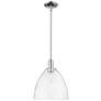 Arcadia Bristol 12"W Chrome Stem Hung Mini Pendant w/ Clear Shade