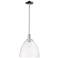 Arcadia Bristol 12"W Chrome Stem Hung Mini Pendant w/ Clear Shade