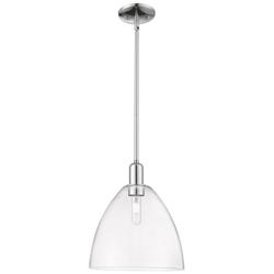 Arcadia Bristol 12"W Chrome Stem Hung Mini Pendant w/ Clear Shade
