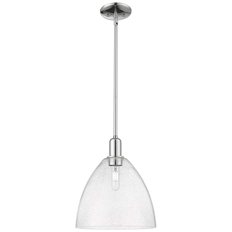 Image 1 Arcadia Bristol 12"W Chrome Stem Hung Mini Pendant w/ Seedy Shade
