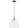 Arcadia Bristol 12"W Chrome Stem Hung Mini Pendant w/ Seedy Shade