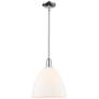 Arcadia Bristol 12"W Chrome Stem Mini Pendant w/ Matte White Shade