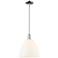 Arcadia Bristol 12"W Chrome Stem Mini Pendant w/ Matte White Shade