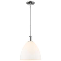 Arcadia Bristol 12"W Chrome Stem Mini Pendant w/ Matte White Shade