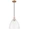 Arcadia Bristol 12"W Copper Cord Hung Mini Pendant With Clear Shade