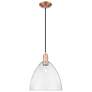 1_Arcadia Bristol 12"W Copper Cord Hung Mini Pendant With Seedy Shade