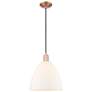 1_Arcadia Bristol 12"W Copper Cord Mini Pendant w/ Matte White Shade