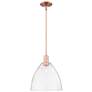 Arcadia Bristol 12"W Copper Stem Hung Mini Pendant With Clear Shade