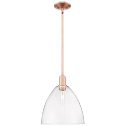 Arcadia Bristol 12"W Copper Stem Hung Mini Pendant With Clear Shade